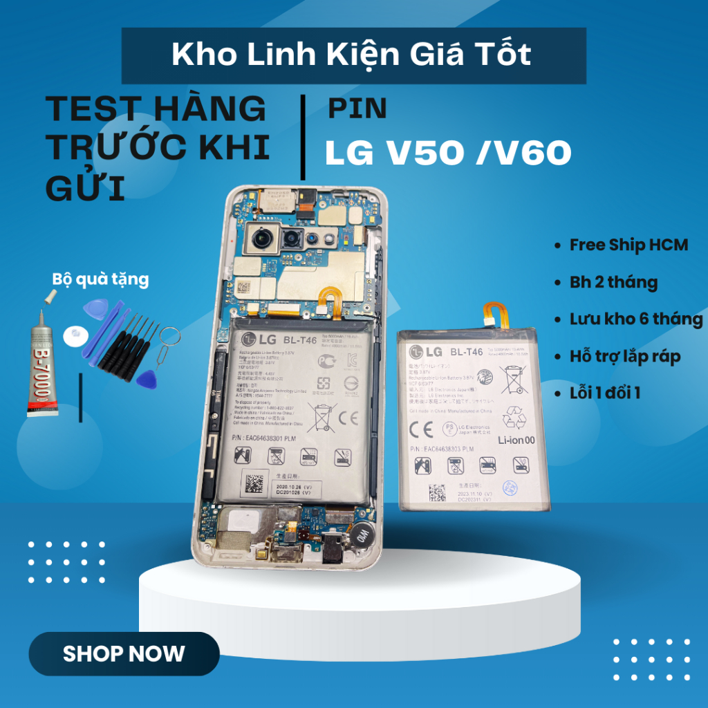 Pin LG V50/ V60 ThinQ BL-T48, DUNG LƯỢNG 4000MAH / BL-T46 5000mAh