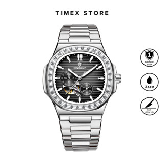 Đồng hồ cơ nam chính hãng Binbond. Thiết kế dáng natinus lộ tim cơ. Bảo hành 1 năm, chống nước 3atm