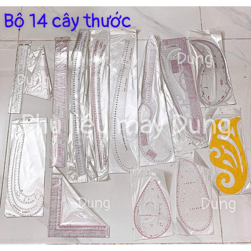 bộ 14 thước vẽ may đường cong