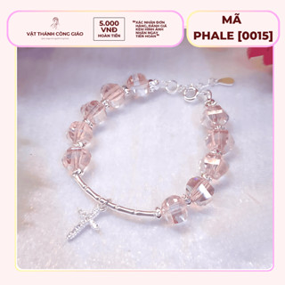 [Quà Tặng Ý Nghĩa] Vòng Tay, Lắc Tay Mân Côi Phale Hồng Phối Bạc S925 | Vật Thánh Công Giáo