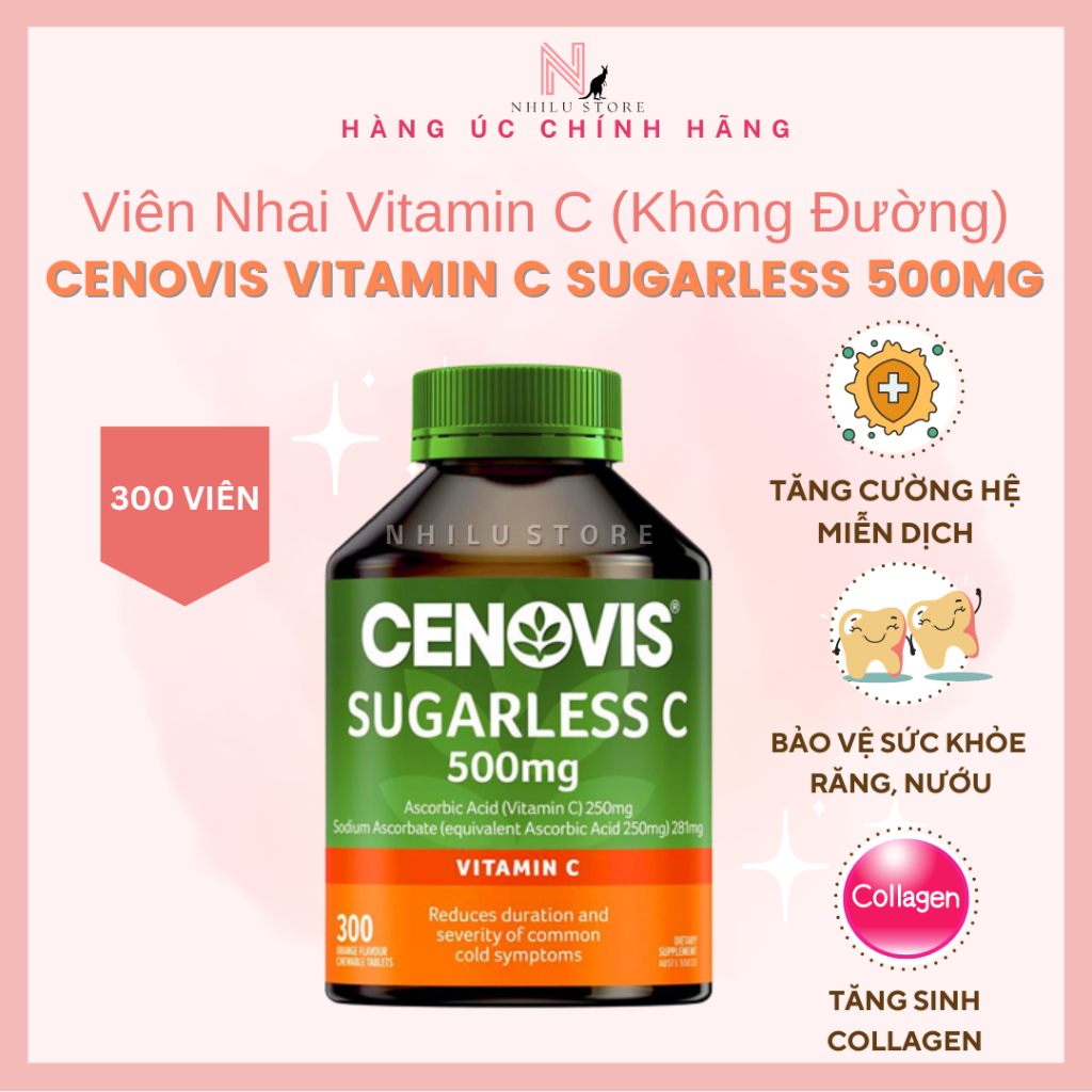 Vitamin C Úc Cenovis 500mg (hộp 300 viên)