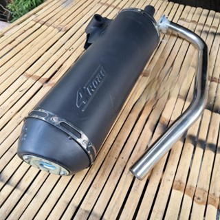 Pô 4ROAD DÀI Đen Nhám móc nỉ (Kèm tiêu) cho Vario125-150, Vision, Ab2016 (2val)