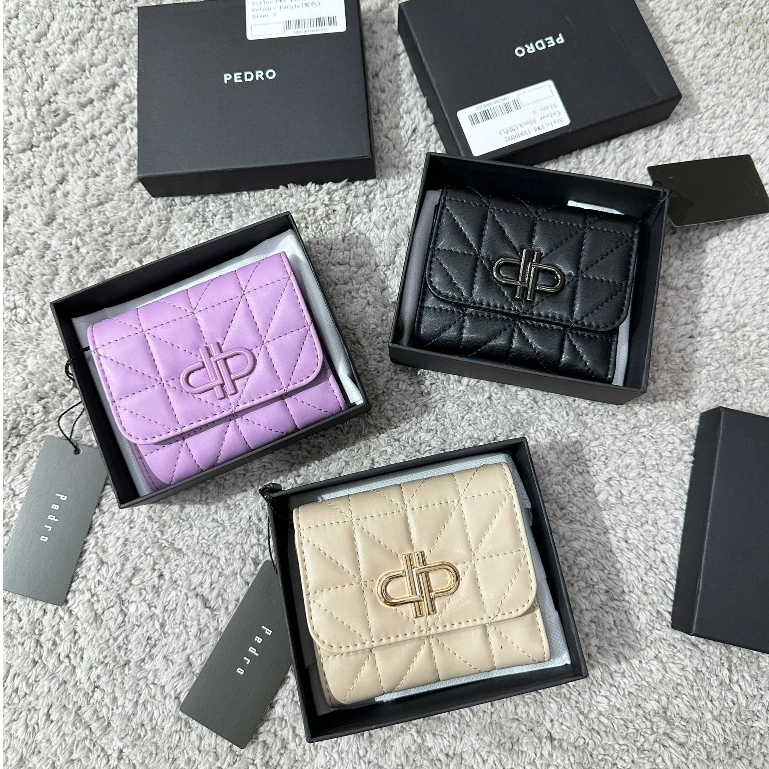 Ví nữ, Ví Ped.ro dáng gập size 11 chất da mềm đẹp full box đựng tiền siêu sang Pe100#- Lucky Shop