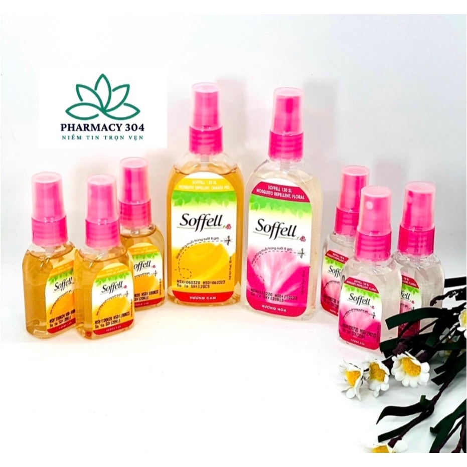 Xịt chống muỗi Soffell - Xua đuổi muỗi, ngăn muỗi đốt 8 giờ, dạng phun sương (Hương cam / hoa) [sofell, soffel, sofel]