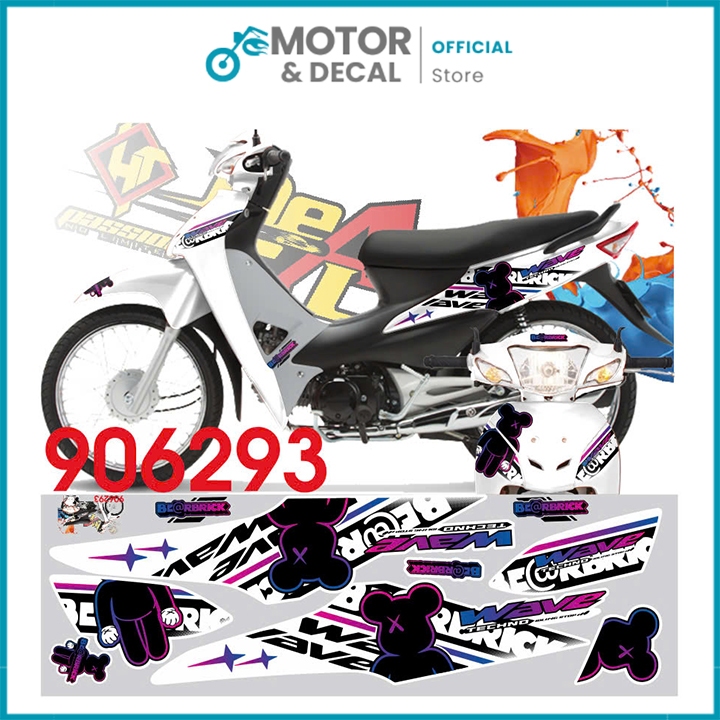 Tem Xe Wave Alpha 100cc & 50cc Mẫu Bearbrick Hot 2024 - Tem 3 lớp cao cấp nhiều lựa chọn màu