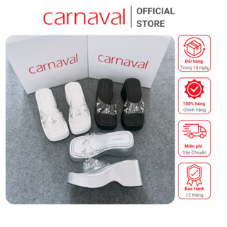 Dép Xuồng Quai Mika Đính Đá Lấp Lánh Carnaval Cao 7cm Siêu Xinh, Phong Cách - VS81