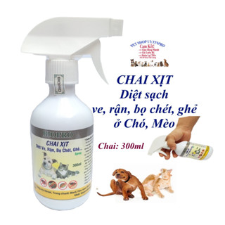 Chai xịt diệt sạch ve, rận, bọ chét cho Chó Mèo BioPro Chai 300ml Giúp diệt sạch và phòng ve, rận, bọ chét cho thú cưng
