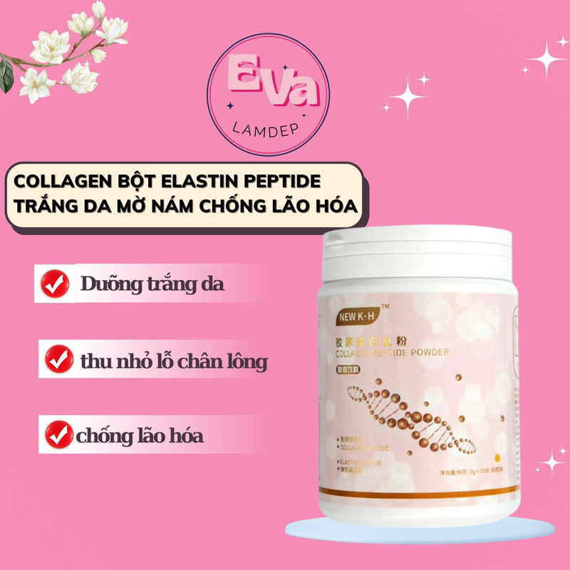 Collagen Peptide Elastin EvaLamDep Thủy Phân Cao Cấp 16200mg Peptide + 1000mg Elastin - Trắng Da, Cấ