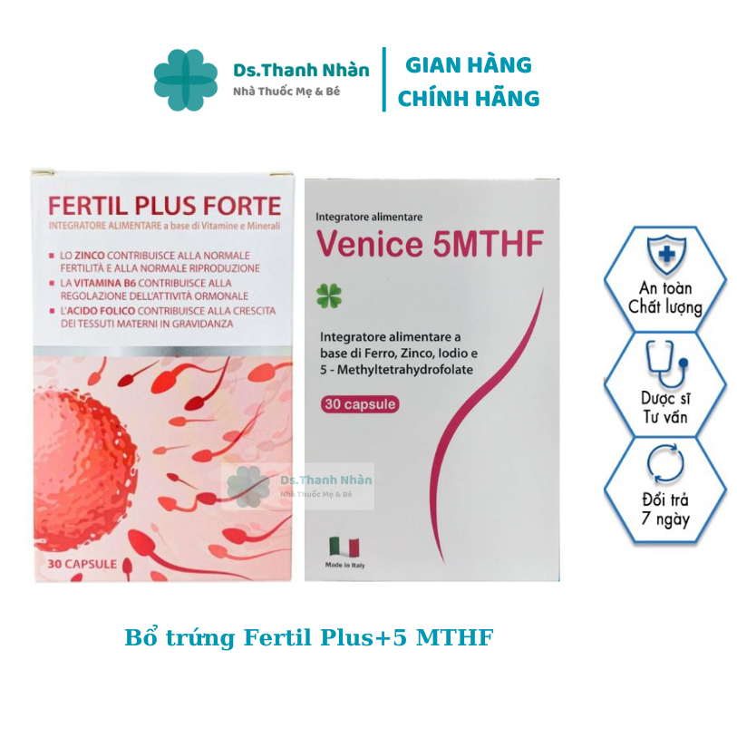 Combo Fertil plus+5Mthf Bổ trứng,tăng khả năng thụ thai ở nữ giới