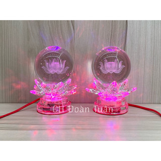 MỘT ĐÔI ĐÈN THỜ PHA LÊ QUẢ CẦU 14CM