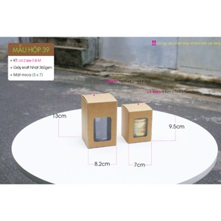 50 cái - Hộp giấy kraft đựng quà tặng, quà cưới, nến thơm hoặc hủ thủy tinh 200ml - Hộp số 39