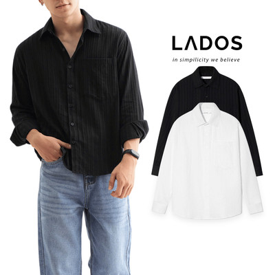 Áo sơ mi nam dài tay có túi LADOS-8156 vải COTTON THÊU cao cấp mềm mịn phong cách Hàn quốc dễ phối đồ