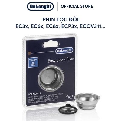 Phin lọc đôi cho máy pha cà phê DeLonghi EC3x, EC6x, EC8x, ECP3x, ECOV311,...