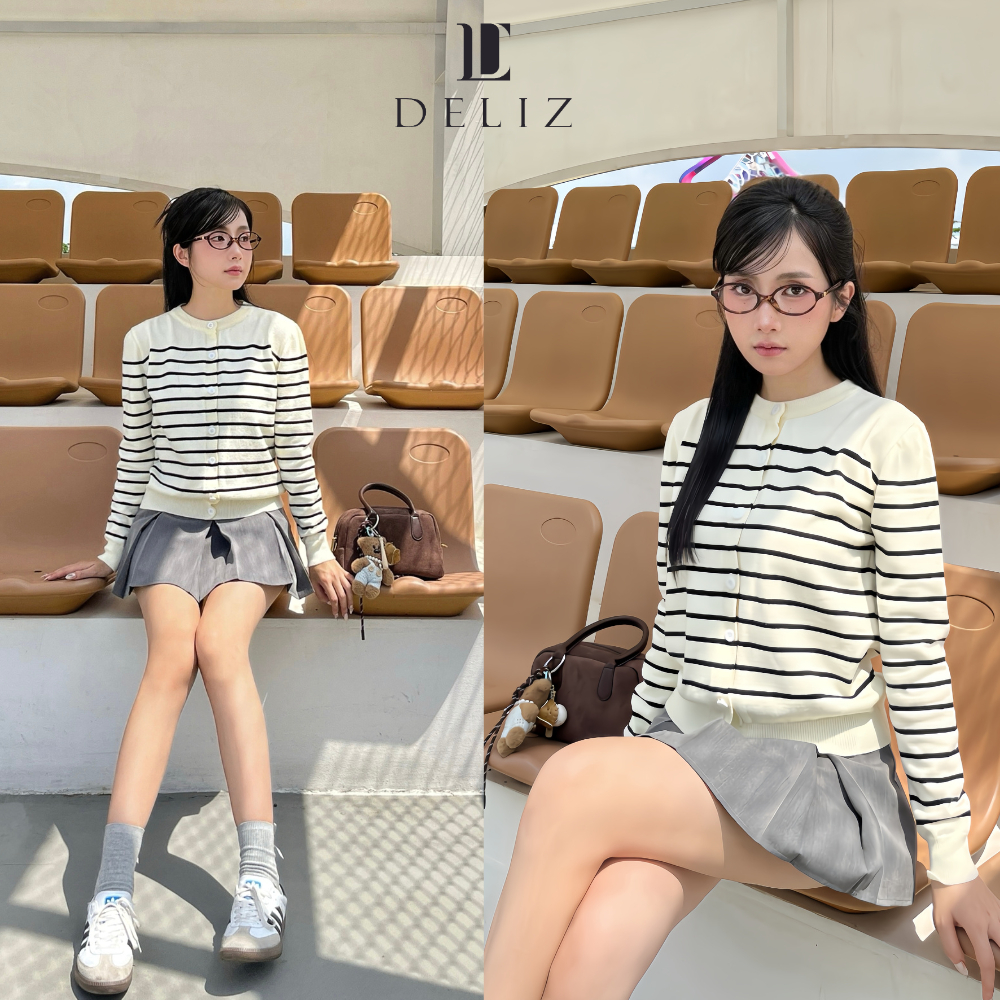 Áo khoác cardigan len mỏng chất lông thỏ dáng ngắn cổ tròn thời trang basic nhẹ nhàng CD834