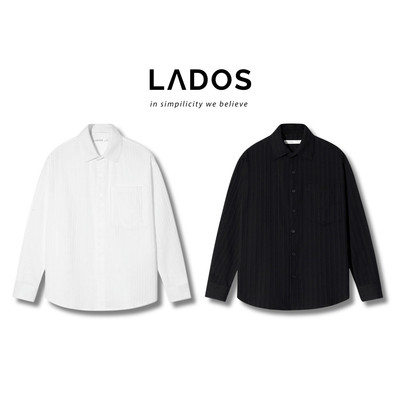 [OUTLET - KHÔNG ĐỔI TRẢ] Áo sơ mi nam dài tay cotton thêu có túi LADOS-18156 form basic vintage phong cách Hàn Quốc