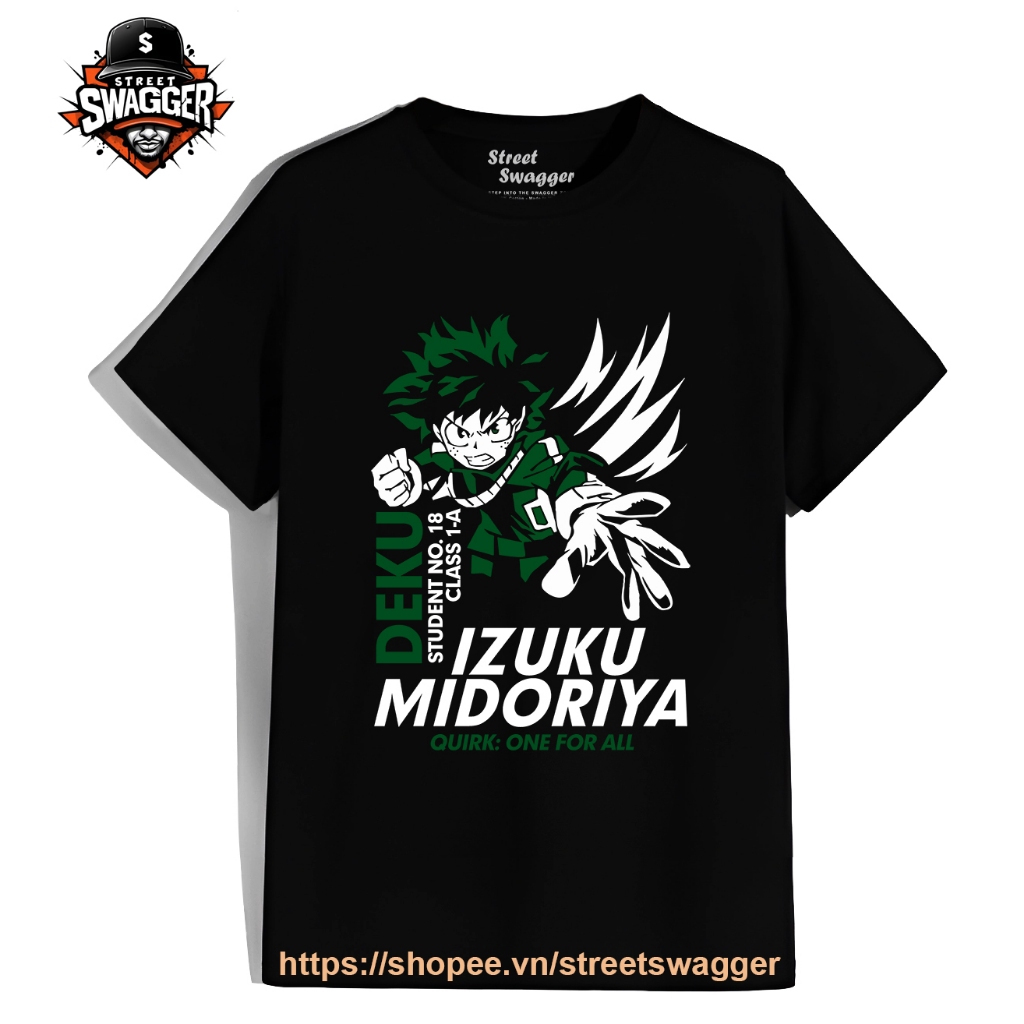 Áo thun Nam Nữ Boku No Hero Academia Izuku Midoriya Deku Graphic