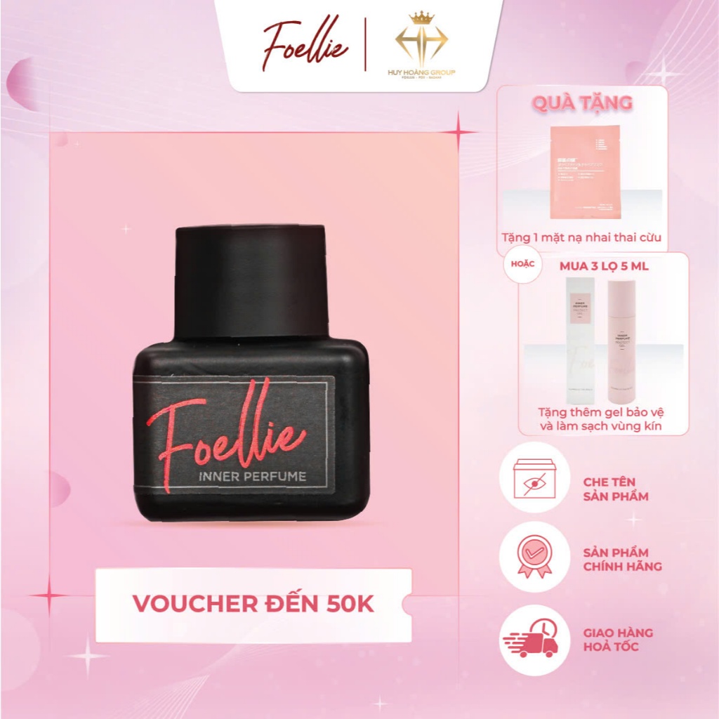 [CHE TÊN SP] Nước hoa vùng kín Foellie Eau De Bijou hương hoa hồng đen quyến rũ sang trọng 5ml