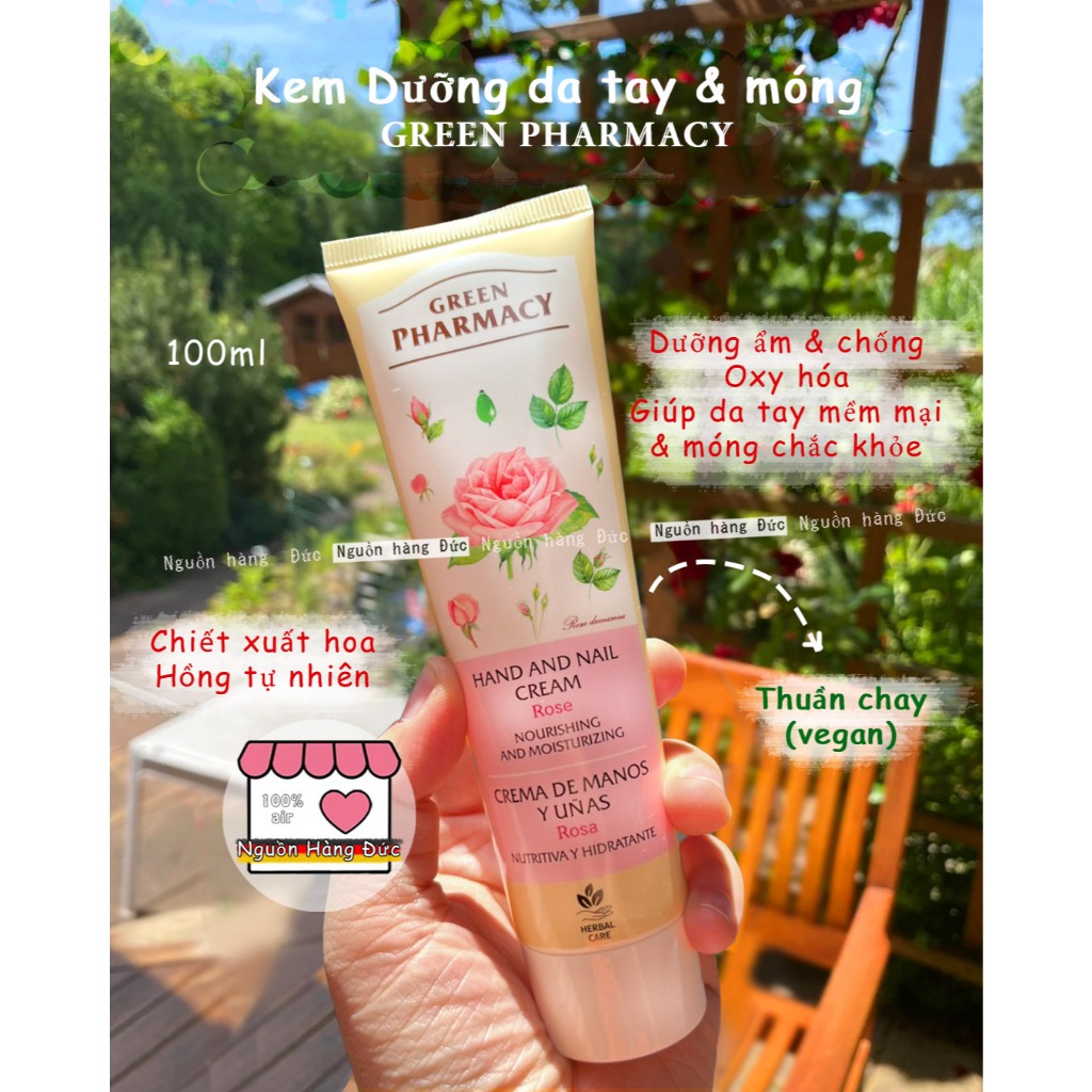 Kem dưỡng da tay và móng tinh chất hoa hồng tự nhiên giúp làn da mềm mai, móng chắc khỏe
