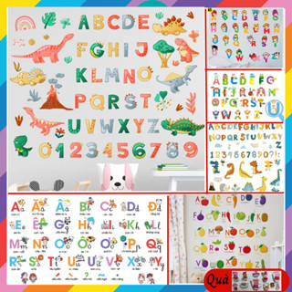 Tranh decal, decal dán tường, dán kính ❤️GIÁ SIÊU RẺ❤️ trang trí phòng cho bé chủ đề số đềm và bảng chữ cái