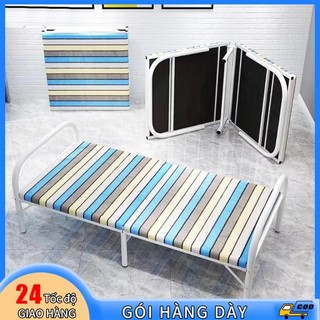  Giường gấp chật liệu khung sắt có đệm tiện dụng sử dụng văn phòng  giường ngủ đơn 