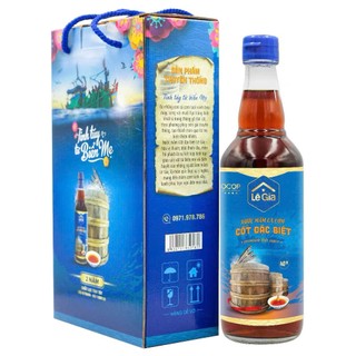 Hộp quà tặng 02 chai nước mắm Lê Gia cốt đặc biệt chai thủy tinh 525ml hàng chính hãng OCOP 4 sao