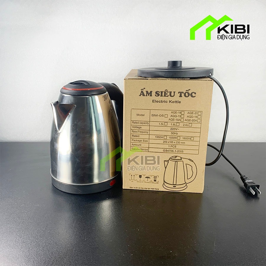 Ấm đun nước, ấm điện siêu tốc có hệ thống tự ngắt, an toàn khi sử dụng