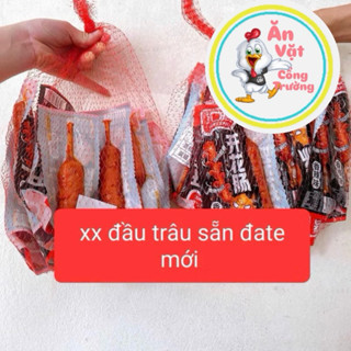 Sỉ túi 20 cái xúc xích đầu trâu cay tứ xuyên, xúc xích đầu bò, xúc xích tứ xuyên ăn liền nội địa trung