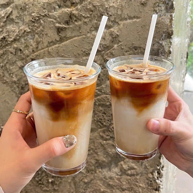 Cốc thuỷ tinh miệng loe phong cách Hàn 370ml, 500ml