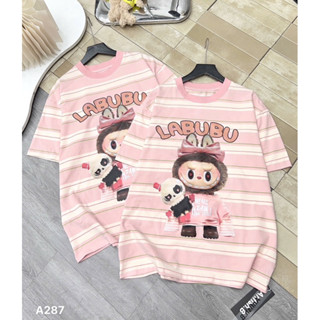 Áo Phông Nữ LABUBU Hình Thỏ Màu Hồng Siêu Xinh Form Rộng
