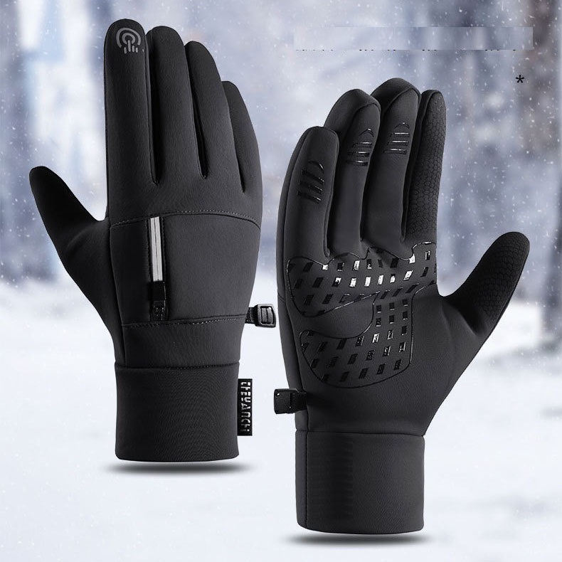 Găng tay chống rét mùa đông, bao tay mùa đông , bao tay đi xe máy chống rét, lòng bàn tay phủ vân nhựa chống trượt ECG12
