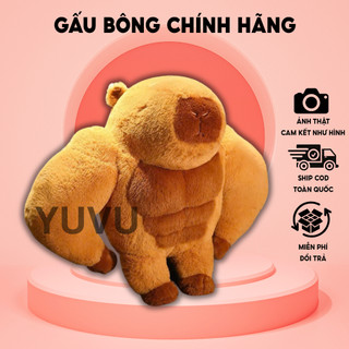  Gấu Bông Capybara Lực Sĩ Cơ Bắp Thú Nhồi Bông Chuột Lang Nước Gymer 6 Múi Siêu Ngầu YUVU 