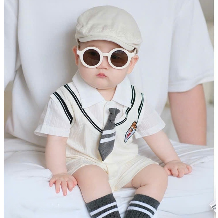 Bộ Đồ Body Cho Bé Trai Kiểu Công Tử Kèm Cà Vạt Thun Cotton Mềm Mát Từ Sơ Sinh Đến 1 Tuổi