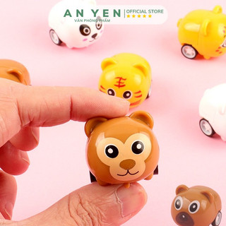 Combo 10 Đồ chơi xe thú mini chạy cót siêu đáng yêu cho bé TCM