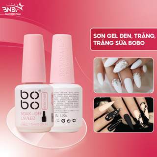 Sơn gel đen trắng, trắng sữa Bobo  15ml - Sơn móng tay gel làm nail màu trắng kem chất đặc