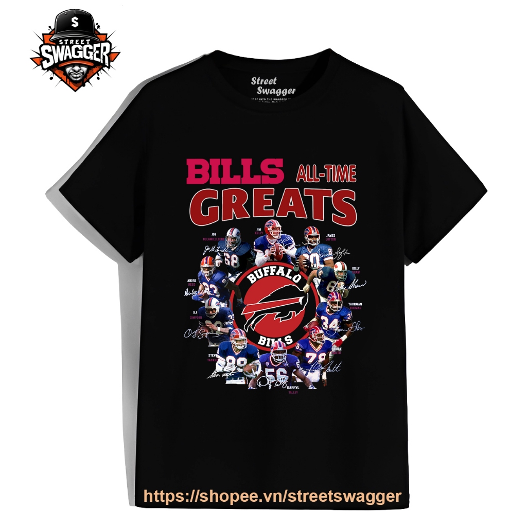 Áo thun Nam Nữ buffalo bills all time greats rugby Áo thun Nam Nữ