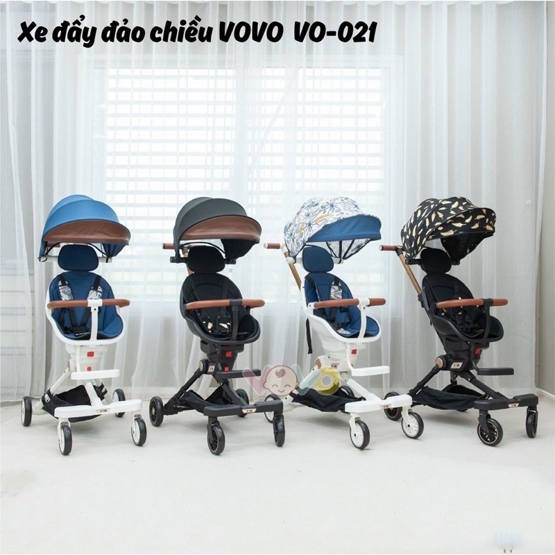 Xe đẩy đảo chiều gấp gọn Vovo 021 nằm ngồi nhiều tư thế hàng chính hãng