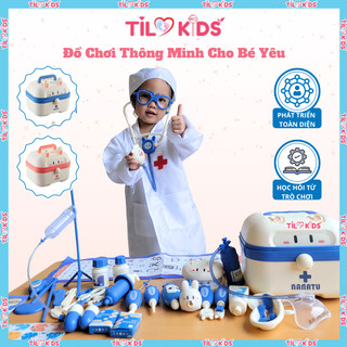  Bộ đồ chơi bác sĩ hộp thỏ cao cấp TILO KIDS cho bé trai và bé gái nhập vai làm bác sĩ nha sĩ y tá 