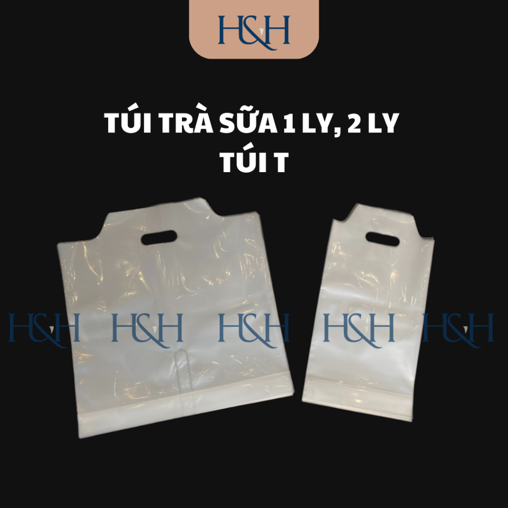 Set 0.5kg -1 Kg Túi Đựng Trà Sữa, Đựng 1 Hoặc 2 Ly, Cốc, Chất Liệu PE Dẻo Dai, Tiện Lợi Lúc Mang Đi - Tổng Kho Hải Hạnh