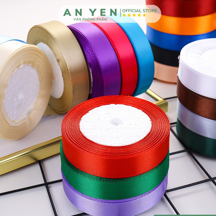 RUY băng lụa 1cm , 2cm, 5cm bọc quà dài 25-23m