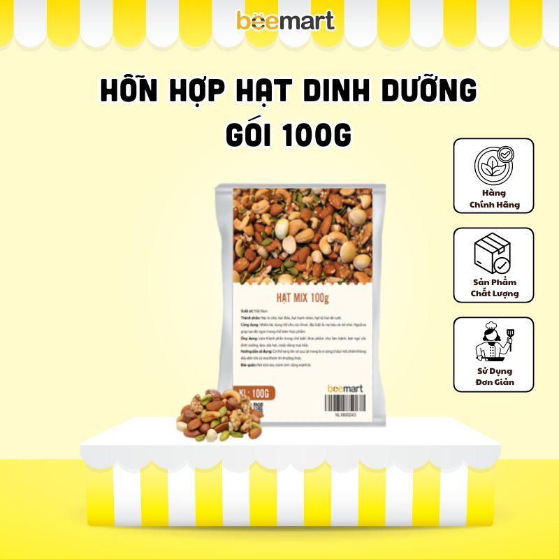 Hỗn hợp Hạt mix 100g - Làm Nougat, Bông tuyết