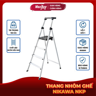 Thang Nhôm Ghế 3,4 Bậc Nikawa NKP nhập khẩu Nhật Bản, bảo hành chính hãng 18 tháng