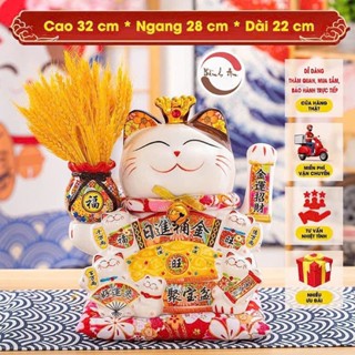 ( Giá Rẻ Nhất ) Mèo Thần Tài Vẫy Tay Gốm Sứ Phát Tài Phát Lộc Cao 23 cm  - Phong Thủy Bình An