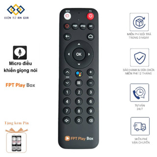 [HÀNG CHÍNH HÃNG PHÍM ÊM NHẠY] Điều khiển GIỌNG NÓI VOICE ĐẦU THU ĐẦU BOX FPT Play box+TẶNG PIN