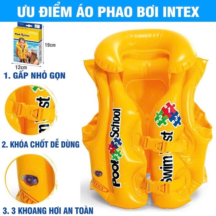 Áo phao bơi cho bé 18 tháng đến 4 tuổi INTEX 59661