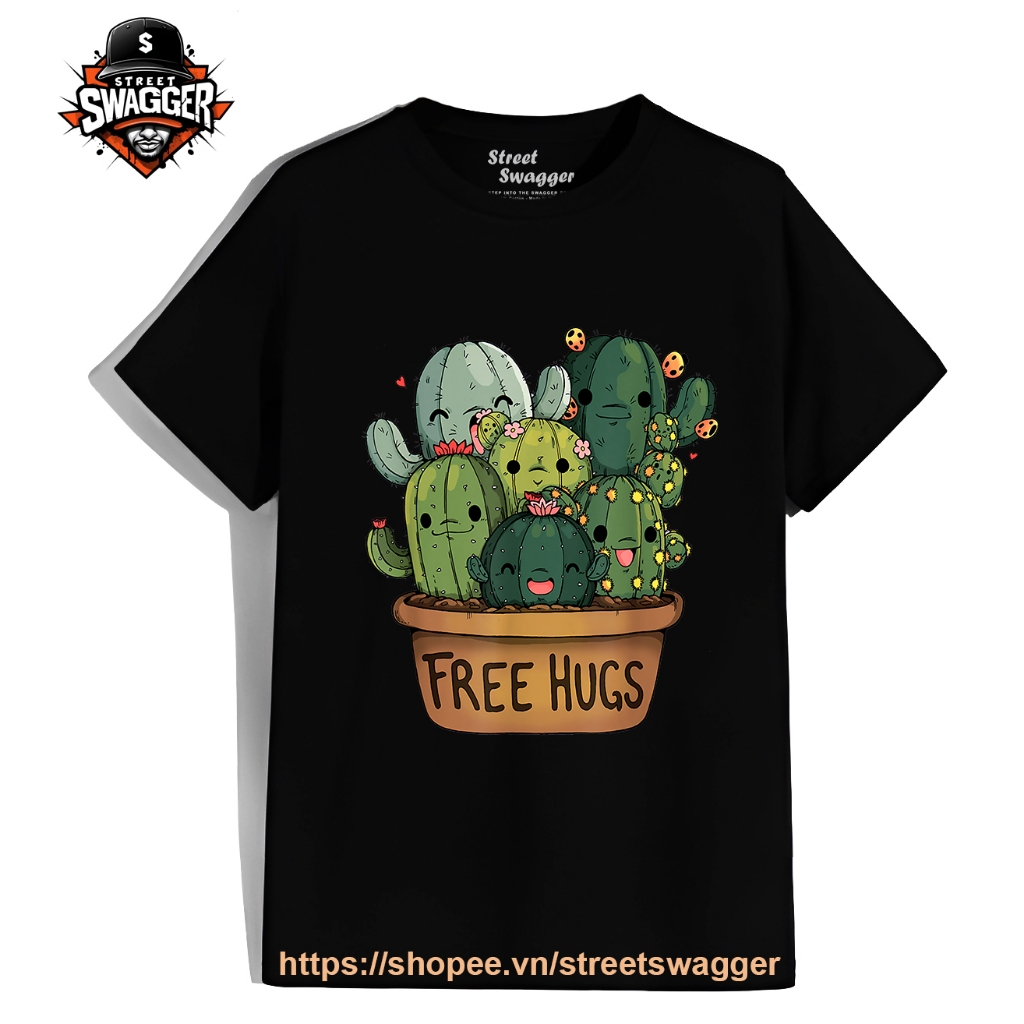 Áo thun Nam Nữ Buy Free Cactus Hugs Tee Cute Funny Cactus