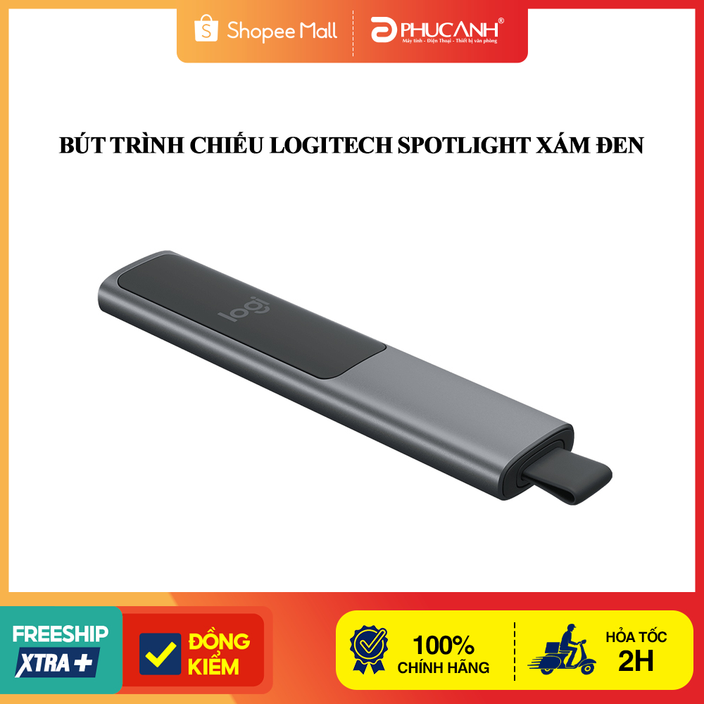 Bút (Chuột) trình chiếu Logitech SPOTLIGHT xám đen