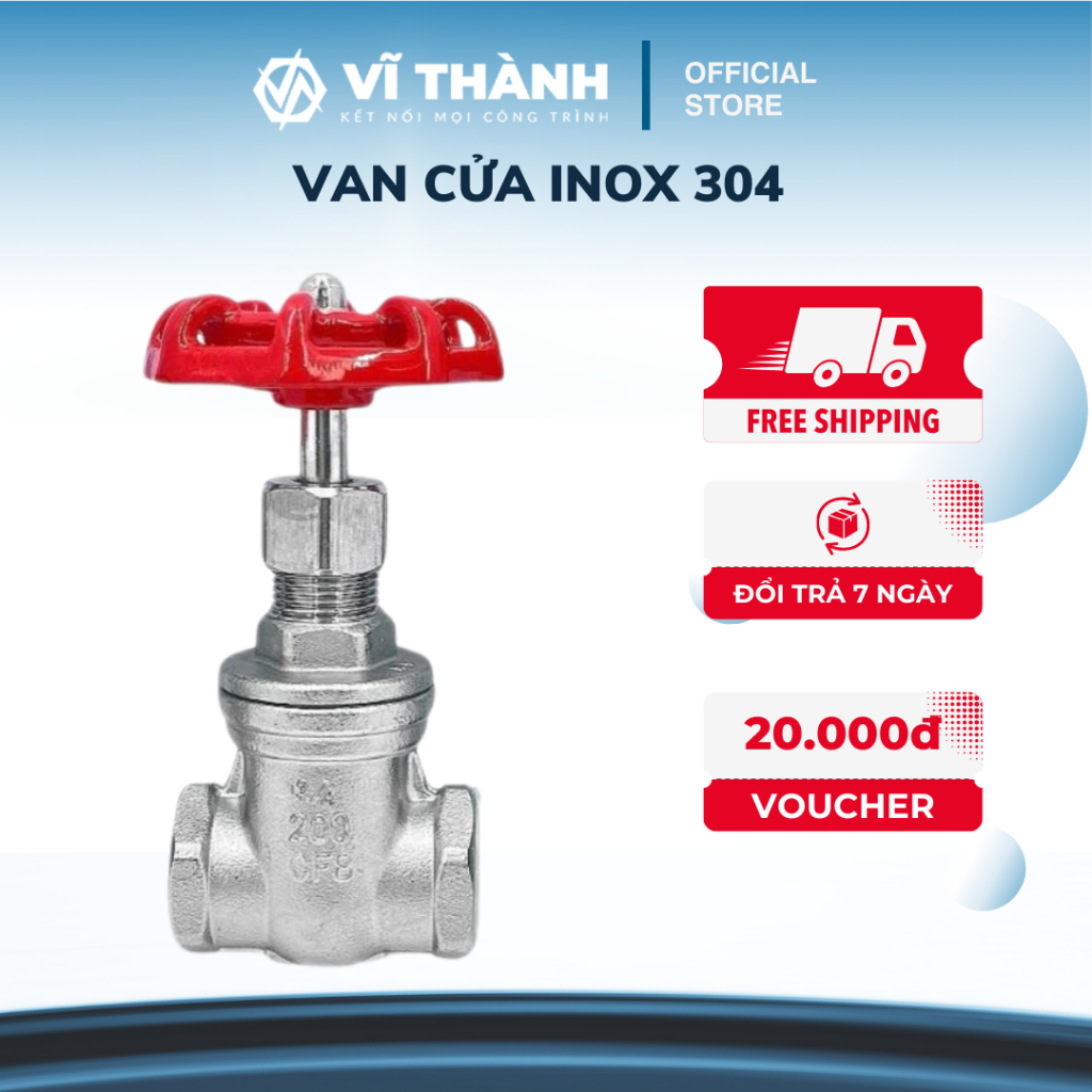 Van cửa ren INOX 304 (DN15-DN50)