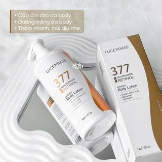  Sữa dưỡng thể 377 Niacinamide Retinol LUCENBASE hỗ trợ khóa ẩm làm sáng da 250ml 