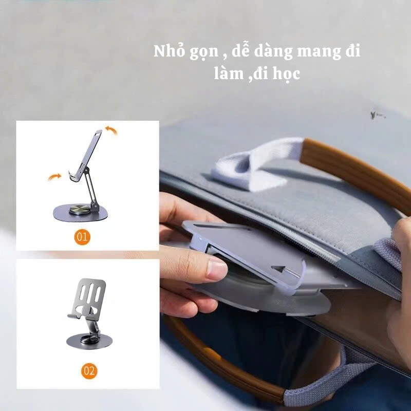 Giá Đỡ Điện Thoại Máy Tính Bảng Xoay 360 Hợp Kim Nhôm, Kệ Điện Thoại Xem Phim Livestream Gấp Gọn | BigBuy360 - bigbuy360.vn
