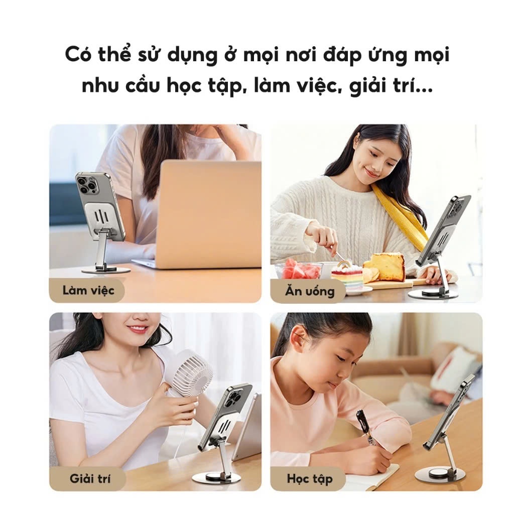 Giá Đỡ Điện Thoại Máy Tính Bảng Xoay 360 Hợp Kim Nhôm, Kệ Điện Thoại Xem Phim Livestream Gấp Gọn | BigBuy360 - bigbuy360.vn